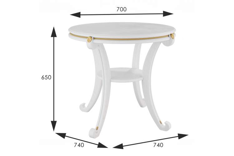 Стол журнальный Глория М молочный дуб Л-1