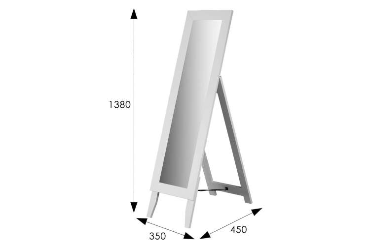 Зеркало напольное BeautyStyle 1 белый 138 см х 35 см-11