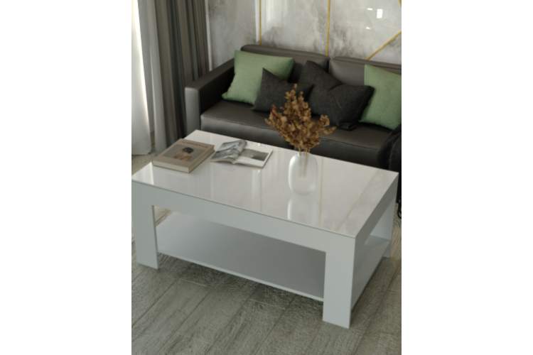 Стол журнальный BeautyStyle 26 графит светлый U708/стекло белое-2