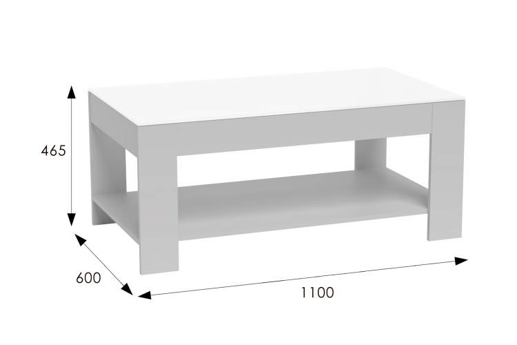 Стол журнальный BeautyStyle 26 графит светлый U708/стекло белое-10