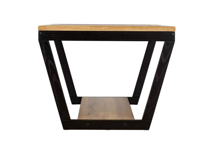 Стол журнальный BeautyStyle 33 дуб вотан/черный/стекло черное-4