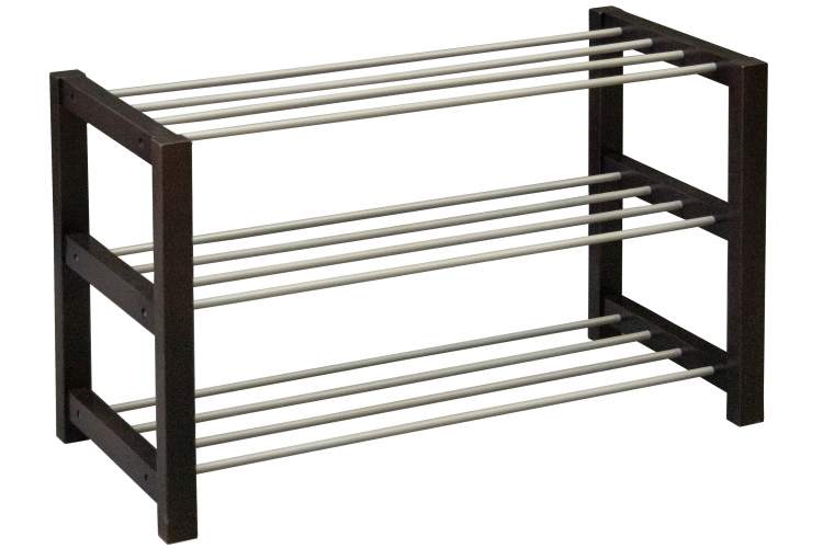 Тумба для обуви Дольче темно-коричневый/металлик