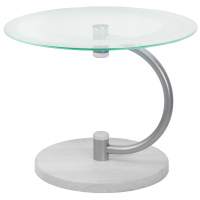 Стол журнальный Дуэт 13Н металлик/дуб дымчатый/прозр. в гостиную