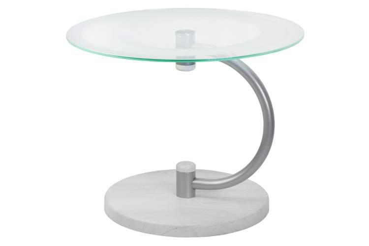 Стол журнальный Дуэт 13Н металлик/дуб дымчатый/прозр.