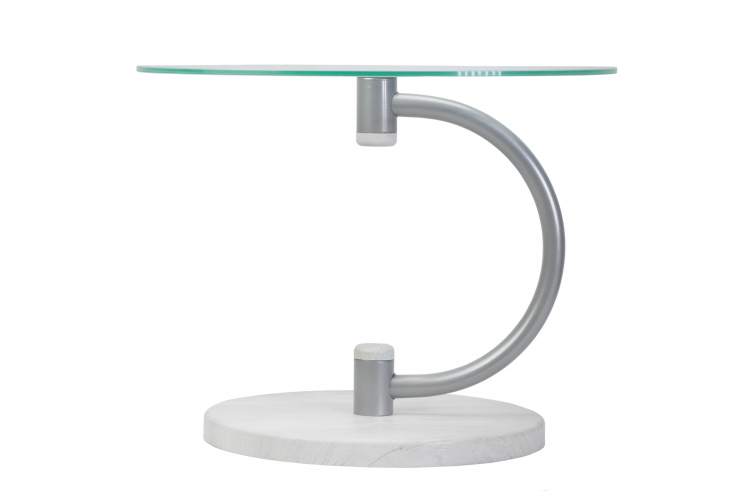 Стол журнальный Дуэт 13Н металлик/дуб дымчатый/прозр.-2