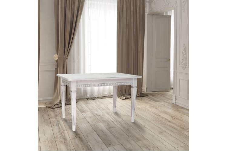 Стол обеденный Васко В 87Н белый/серебро 150/200*90-3