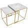 Стол журнальный МеталлАрт М002 белый мрамор/золото
