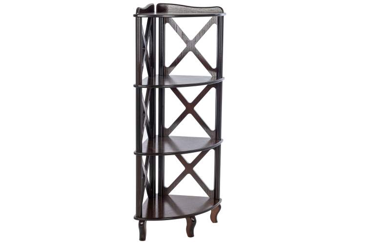 Этажерка-стеллаж угловая Джульетта-3 орех