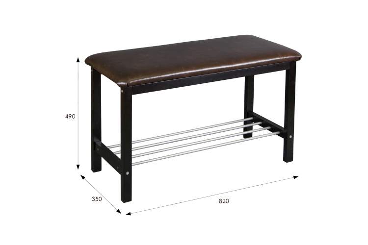 Банкетка Фабио венге/экокожа коричневый-6