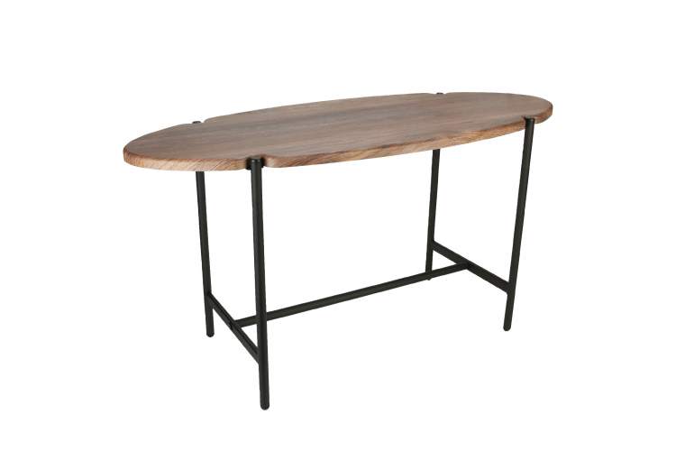 Стол журнальный МеталлАрт М025 коричневый дуб/черный-1