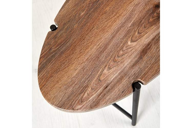 Стол журнальный МеталлАрт М025 коричневый дуб/черный-6