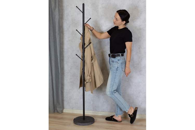 Вешалка напольная Пико 6 черный/торос графит софт-6