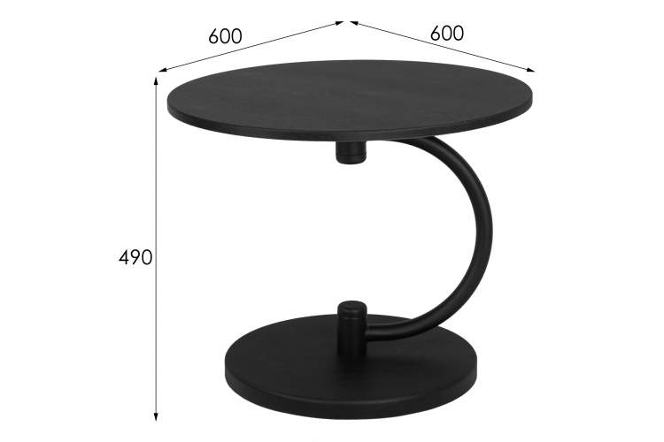Стол журнальный Дуэт 13 черный/черный элит-12