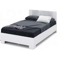 Кровать «Аврора» 120*200 (основание ЛДСП), Белый/Ателье светлый Кровать «Аврора» 120*200 (основание ЛДСП), Белый/Ателье светлый