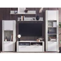 Стенка «Мирослава», МДФ Софт вайт/ Дуб Крафт Белый