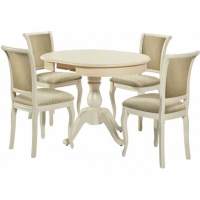 Обеденная группа (Стол Фабрицио-1 и 4 стула Кабриоль), слоновая кость