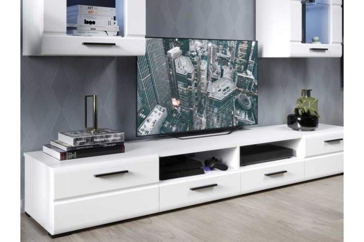 Стенка «Рио-2», Белый жемчуг/белый глянец-5