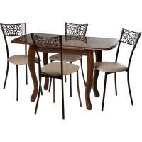 Обеденная группа (Стол Альба мини и 4 стула Кемпер), мореная береза