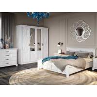 Спальня «Лорена» 4дв шк, Бетон Паин белый