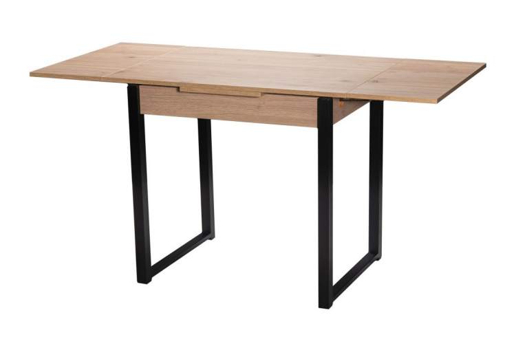 Стол М102 «Алан» ДП1-01-11 900(1200)(1500)*670, ЛДСП:Дуб Эврика, Н/стола (Черный матовый)-2