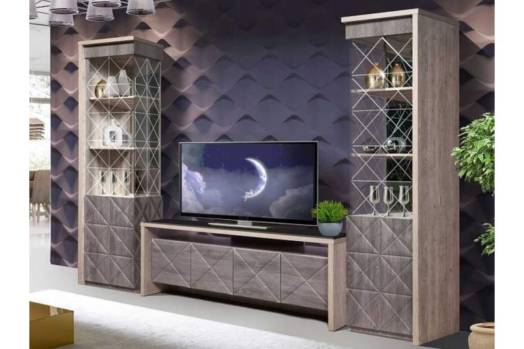 Гостиная «Монако», Сосна натуральная/Дуб шале графит-1