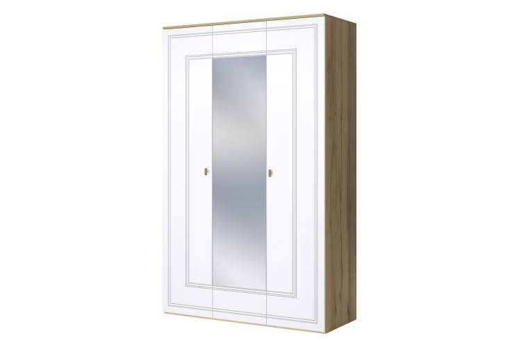 Шкаф Вега Сапфир 3дв, белый глянец-1