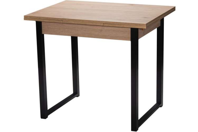 Стол М102 «Алан» ДП1-01-11 900(1200)(1500)*670, ЛДСП:Дуб Эврика, Н/стола (Черный матовый)-1