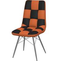 Стул «Бордо» двухцветный оранжево-коричневый, паук хром