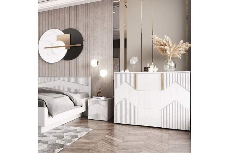 Комод «Оливия» 3Я КМК 0971.19, белый/ясень белый текстурный-4