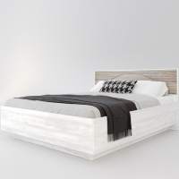 Кровать «Монтале» 160x200 КМК 0966.8 с ПМ, бетон пайн светлый/астана