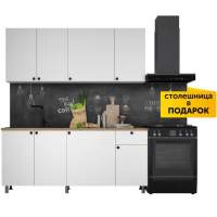 Кухня «Ева» 180см, Белый шагрень (дуб классический)