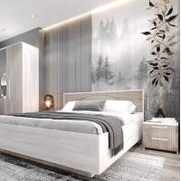 Спальня «Монтале» КМК 0966, бетон пайн светлый/астана
