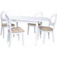 Обеденная группа (Стол Прага и 4 стула Коломбо-2), эмаль белая