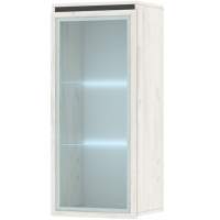 Шкаф с витриной «Гретта» 1В навесной, Крафт белый-Антрацит