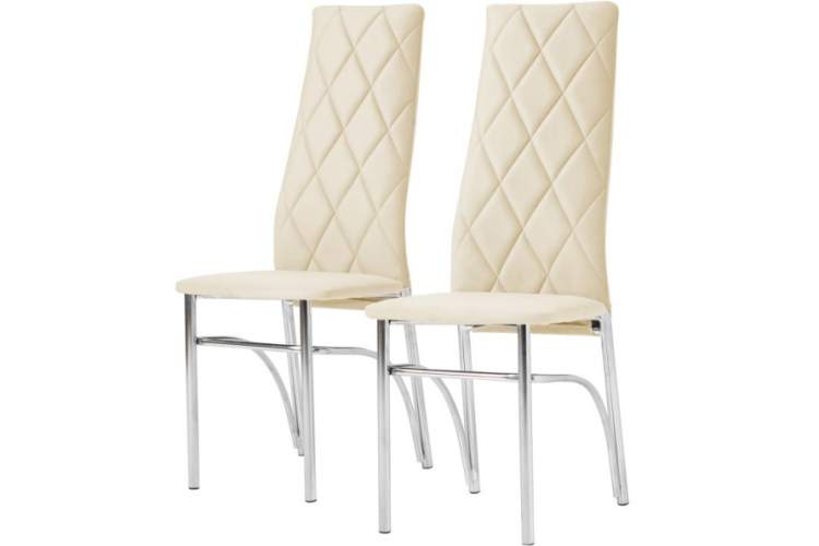 Комплект стульев «Малибу» 2шт, каркас хром, бренди 03, ромб