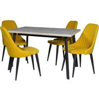 Обеденная группа (Стол Каспер и 4 стула Шато), ткань Канди Сани