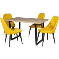 Обеденная группа (Стол Патика и 4 стула Шато), ткань Канди Сани