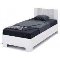 Кровать «Аврора» 90*200 (основание ЛДСП), Белый/Ателье светлый Кровать «Аврора» 90*200 (основание ЛДСП), Белый/Ателье светлый