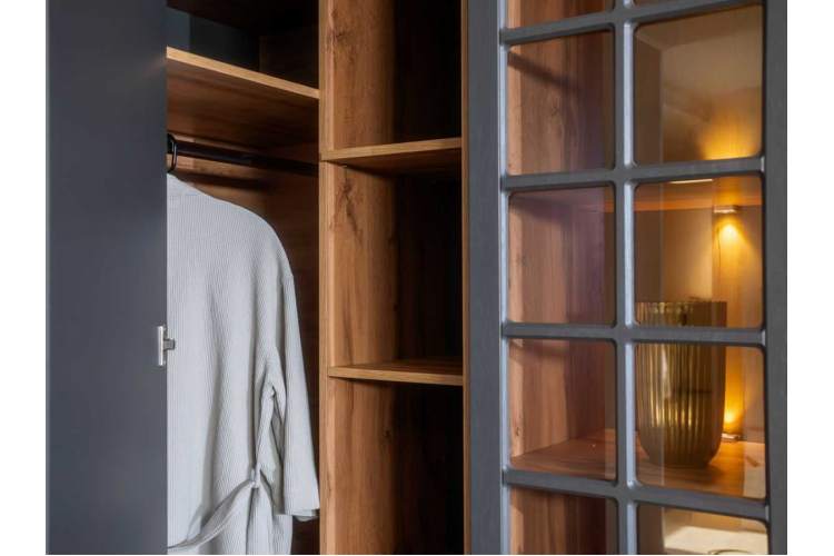 Витрина «Лацио Сканди» 2д, Вотан/Сканди графит-9