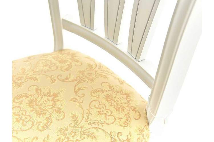 Стул «Кабриоль» с жесткой спинкой, Андрис вензель 160 беж, эмаль белая-4