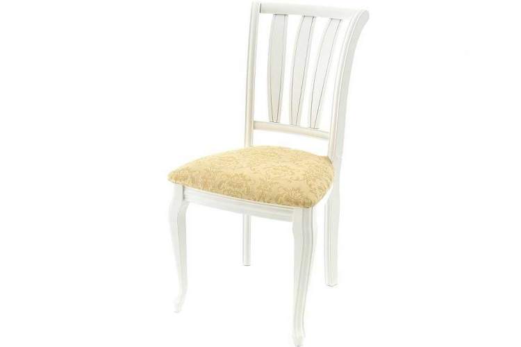 Стул «Кабриоль» с жесткой спинкой, Андрис вензель 160 беж, эмаль белая-1