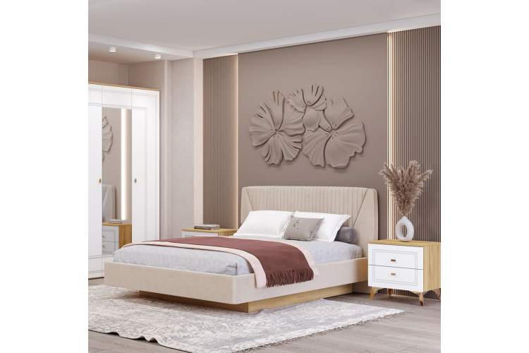 Кровать Вега Сапфир 11м 160x200, бежевая-3