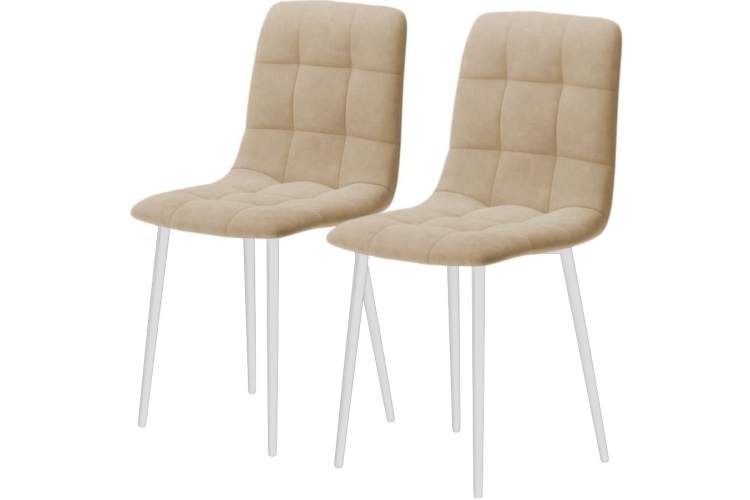 Комплект стульев «Чили» 2шт, бренди 04, каркас белый-1