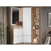 Прихожая «Виола» угловая М, Дуб сонома/белый