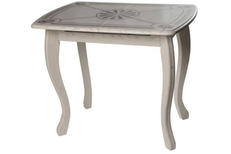 Стол М58 «Альба» мини стекло ДП1-02-06, Инкрустация-2, патина 25