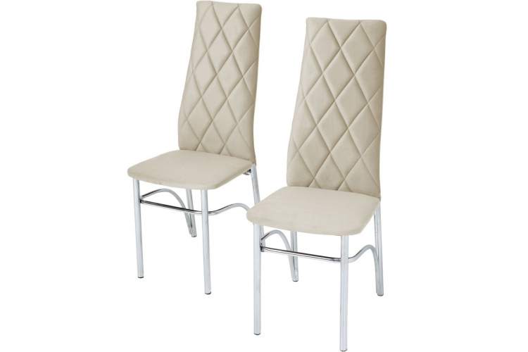 Комплект стульев «Малибу» 2шт, каркас хром, бренди 20, ромб-2