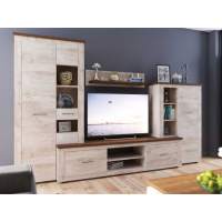 Стенка «Мэдисон», Дуб эндгрейн/дуб экспрессив бронзовый