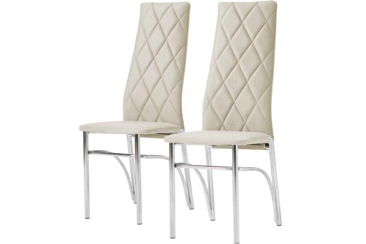Комплект стульев «Малибу» 2шт, каркас хром, бренди 20, ромб-1