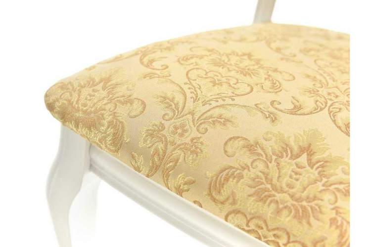 Стул «Кабриоль» с жесткой спинкой, Андрис вензель 160 беж, эмаль белая-5