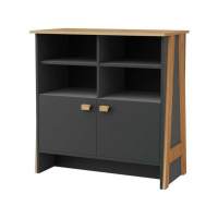 Тумба «Скандинавия 2Д 1» КМК 0905.32, Графит/ дуб наварра